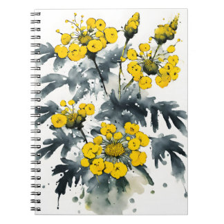 Caderno Espiral Tansy - Watercolor flowers
