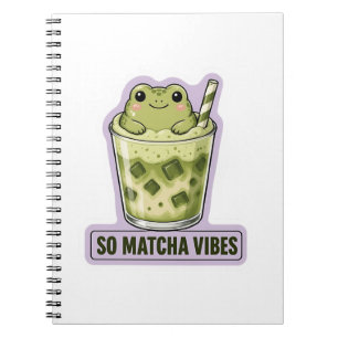 Caderno Espiral Tantas Vibes de Matcha Cachorro Kawaii Meme