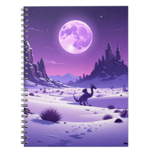 Caderno Espiral Tapeçaria Lunar Wyrm – Dragão Roxo Sob a Lua