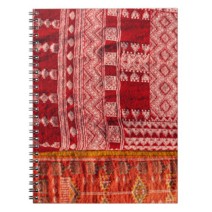 Caderno Espiral Tapeçaria Vermelha no Mercado