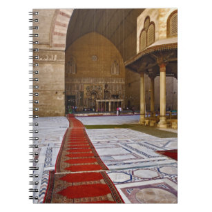 Caderno Espiral tapetes de orações que levam à mesquita islâmica, 