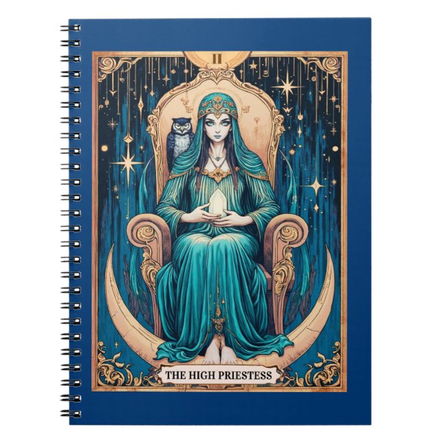 Caderno Espiral Tarot Card, o Alto Sacerdote 2 (Frente)