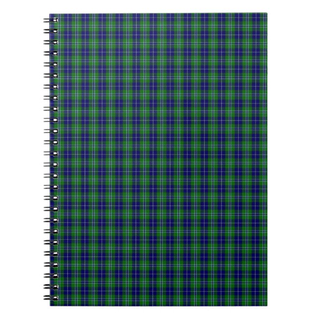 Caderno Espiral Tartan da família do clã de Douglas (Frente)