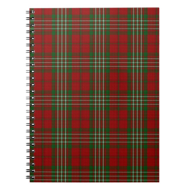 Caderno Espiral Tartan da família do clã de Scott (Frente)