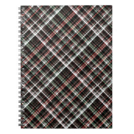 Caderno Espiral Tartan de Natal texturizado.