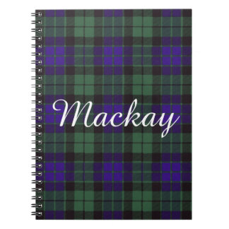 Caderno Espiral Tartan do Scottish da xadrez do clã de Mackay