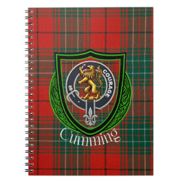 Caderno Espiral Tartan e Brasão do Clã Escocês Cumming