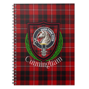 Caderno Espiral Tartan e Brasão do Clã Escocês Cunningham