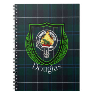 Caderno Espiral Tartan e Brasão do Clã Escocês Douglas