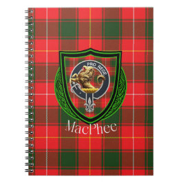 Caderno Espiral Tartan e Brasão do Clã Escocês MacPhee