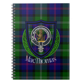 Caderno Espiral Tartan e Brasão do Clã Escocês MacThomas