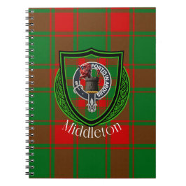 Caderno Espiral Tartan e Brasão do Clã Escocês Middleton