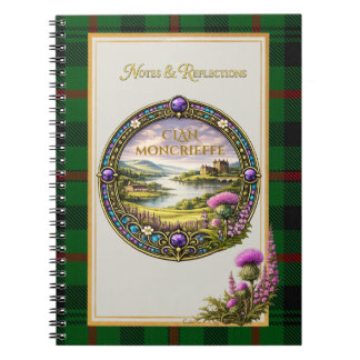 Caderno Espiral Tartan e Brasão do Clã Escocês Moncrieffe