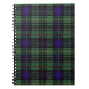 Caderno Espiral Tartan escocês do kilt da xadrez do clã do