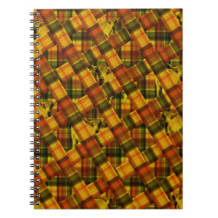 Caderno Espiral Tartan Highland Cow Design,