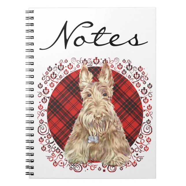 Caderno Espiral Tartan Scottie Trigo (Frente)