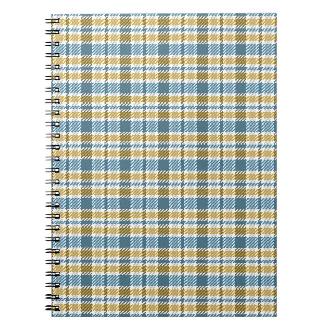 Caderno Espiral Tartan sem costura, padrão de xadrez. Fundo. Vinta (Frente)