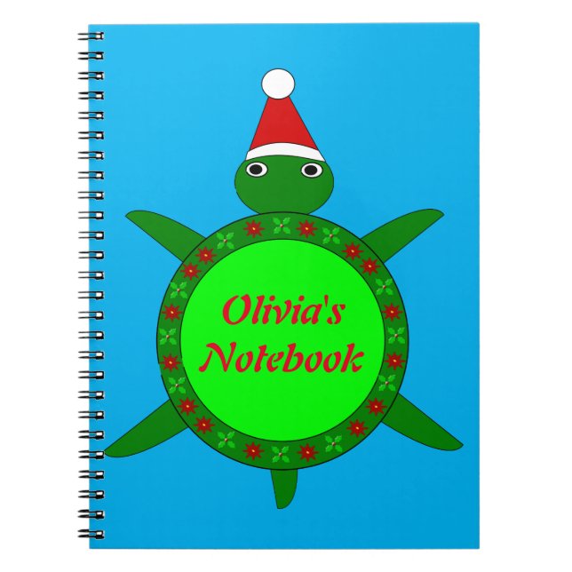 Caderno Espiral Tartaruga-de-Natal giro com casca de flores person (Frente)