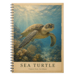 Caderno Espiral Tartaruga Marinha Caribenha VINTAGE
