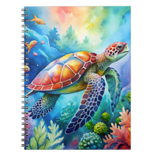 Caderno Espiral Tartaruga Marinha Pintada