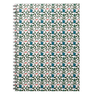 Caderno Espiral Tartaruga Marinha Tropical Padrão Floral Oceano