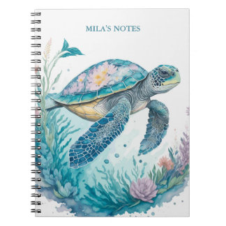 Caderno Espiral Tartaruga Marítima Personalizada