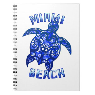 Caderno Espiral Tartaruga Tribal de Vacinação na Flórida de Miami