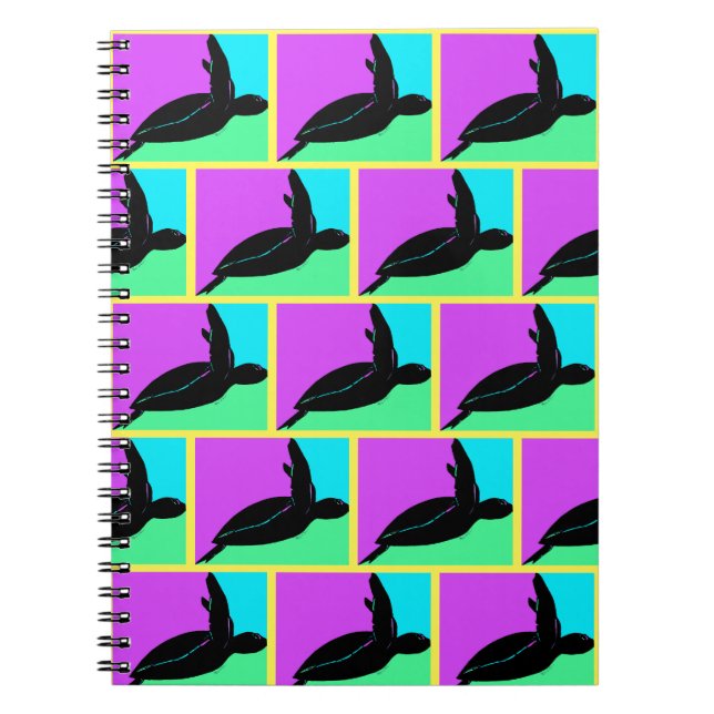 Caderno Espiral Tartaruga Tropical,  (Frente)