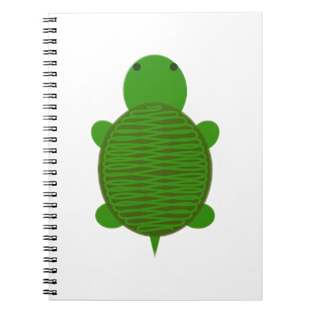 Caderno Espiral Tartaruga Verde Adorável (Frente)