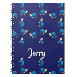 Caderno Espiral tartarugas azuis