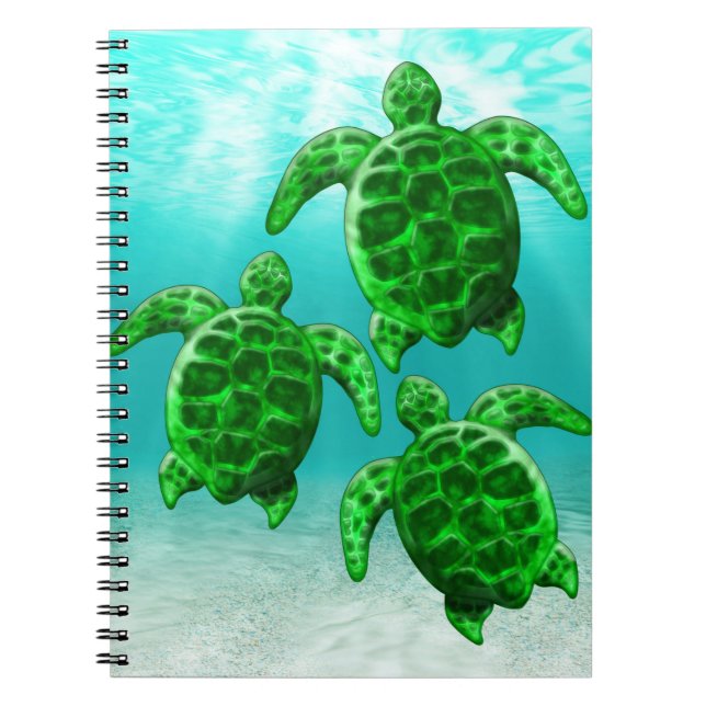 Caderno Espiral Tartarugas do Mar Verde (Frente)