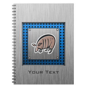 Caderno Espiral Tatu bonito; Metal-olhar