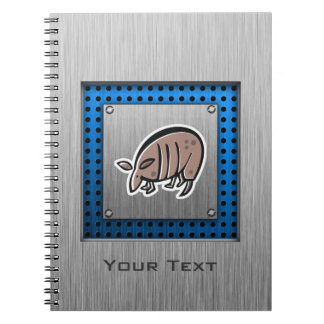 Caderno Espiral Tatu bonito; Metal-olhar