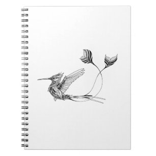 Caderno Espiral Tatuagem do pássaro de Psychedlic