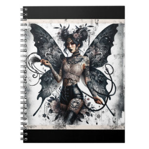 Caderno Espiral Tatuagens & Chicotes de Fadas Góticas Asiáticas de