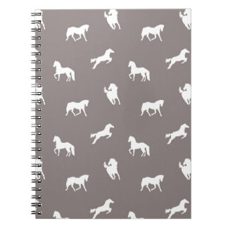 Caderno Espiral Taupe do impressão do cavalo