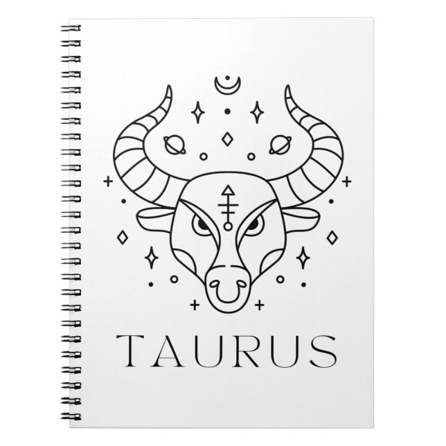 Caderno Espiral Taurus Zodiac - Sinal Astrologia (Frente)