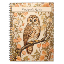 Caderno Espiral Tawny Owl Peach Blossoms William Morris Inspirado