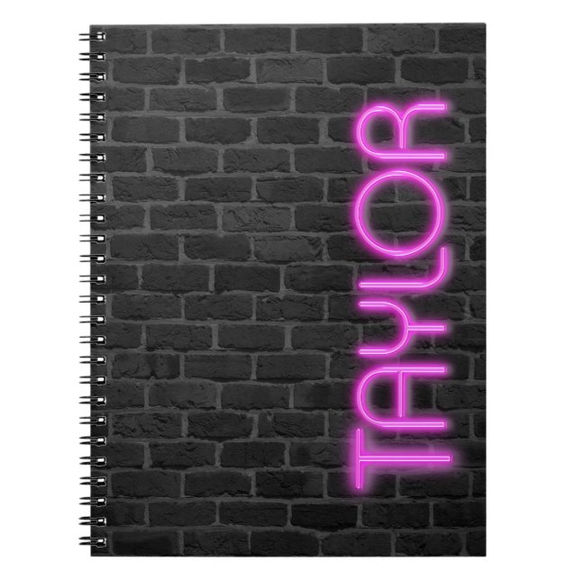 Caderno Espiral TAYLOR Nas Luzes De Neon PINK (Frente)