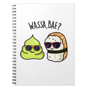 Caderno Espiral Tchau Bae Comida Divertida Trocadilho de Wasabi