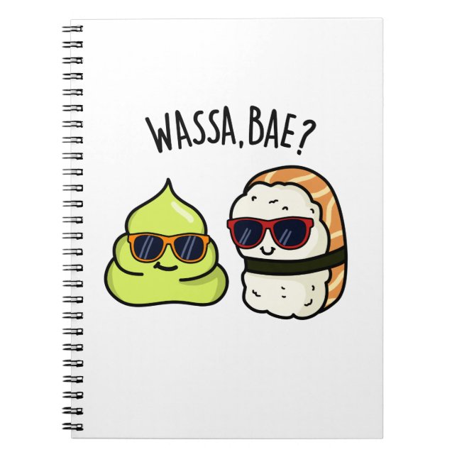 Caderno Espiral Tchau Bae Comida Divertida Trocadilho de Wasabi  (Frente)