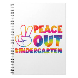 Caderno Espiral Tchau Jardim de Infância Tie Dye Último Dia de Aul