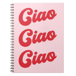 Caderno Espiral Tchau Texto Repetitivo
