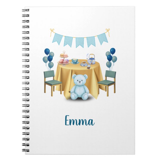 Caderno Espiral Tea Party Birthday Notebook Gift (Frente)