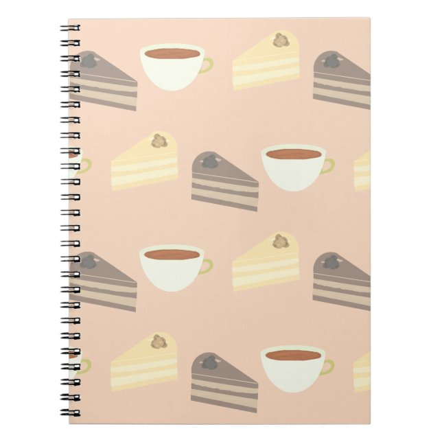 Caderno Espiral Tea Time Cake Slices and Teacup Notebook (Frente)