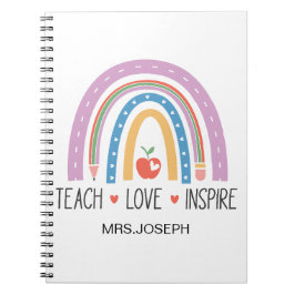 Caderno Espiral Teach Love Inspire Teacher