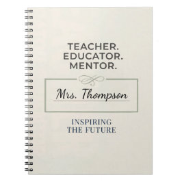 Caderno Espiral Teacher. Educator. Mentor. Custom Retirement Gift