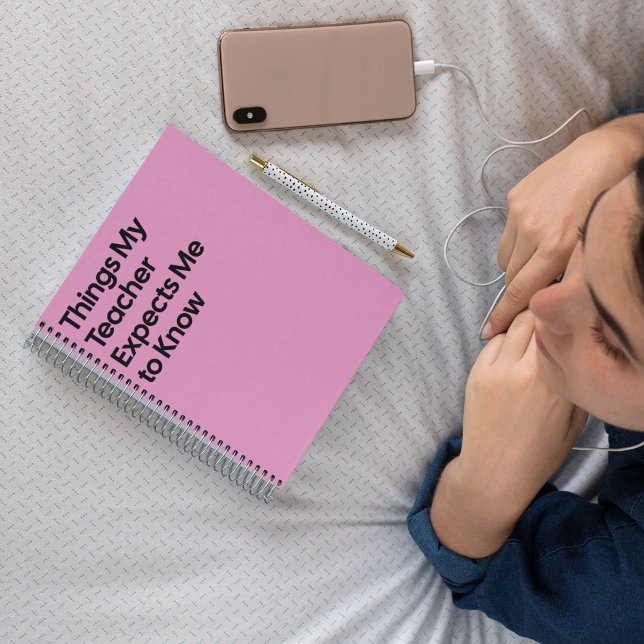 Caderno Espiral Teacher Expects Funny Notebook (Criador carregado)