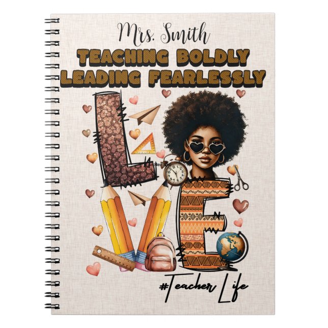 Caderno Espiral Teaching Boldly Custom Teacher Journal (Frente)