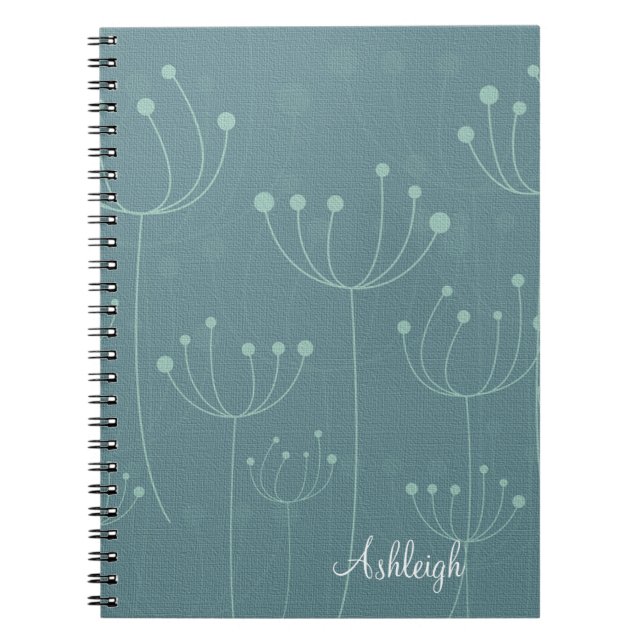 Caderno Espiral Teal Dandelions (Frente)